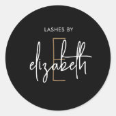Monogram Personalisiert Beauty Business Runder Aufkleber (Vorderseite)