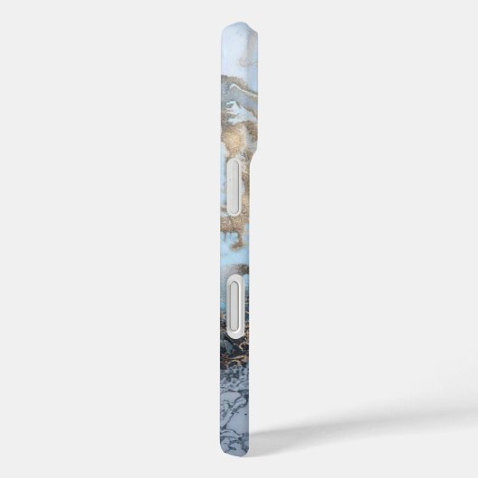 Monogram Personalisiert Blue Marble iPhone Case (Rückseite / Rechts)