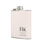 Monogram Personalisiert Blush Pink Chic Bacheloret Flachmann (Links)