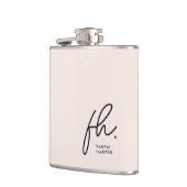 Monogram Personalisiert Blush Pink Chic Bacheloret Flachmann (Links)
