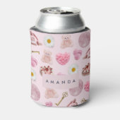 Monogram Personalisiert Coquette Pink Moon Feminin Dosenkühler (Kanne Rückseite)