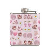 Monogram Personalisiert Coquette Pink Moon Feminin Flachmann (Rückseite)