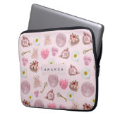 Monogram Personalisiert Coquette Pink Moon Feminin Laptopschutzhülle (Vorderseite Links)