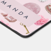 Monogram Personalisiert Coquette Pink Moon Feminin Schreibtischunterlage (Ecke)
