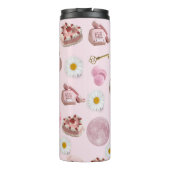 Monogram Personalisiert Coquette Pink Moon Feminin Thermosbecher (Rückseite)