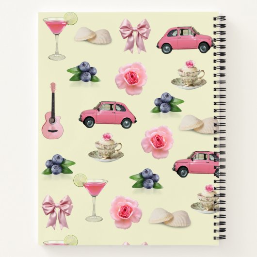 Monogram Personalisiert Coquette Vintag Seashell Notizblock (Rückseite)