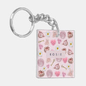 Monogram Personalisiert Coquette Vintag Seashell Schlüsselanhänger (Vorderseite links)