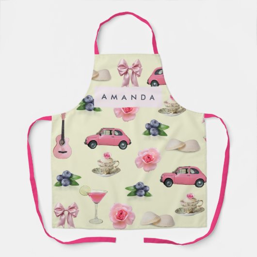 Monogram Personalisiert Coquette Vintag Seashell Schürze (Vorderseite)