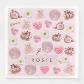 Monogram Personalisiert Coquette Vintag Seashell Serviette (Vorderseite)