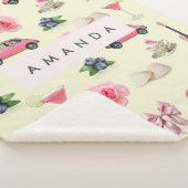 Monogram Personalisiert Coquette Vintag Seashell Sherpadecke (3/4)