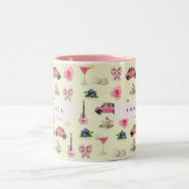 Monogram Personalisiert Coquette Vintag Seashell Zweifarbige Tasse (Mittel)