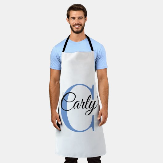 Monogram Personalisiert Custom Schürze - Periwinkl (Getragen)