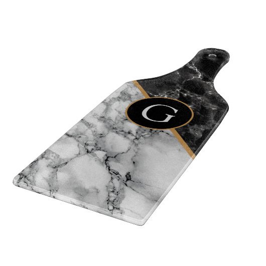 Monogram Personalisiert Cutting Board Marmordesign Schneidebrett (Ecke)