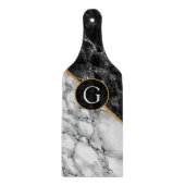 Monogram Personalisiert Cutting Board Marmordesign Schneidebrett (Vorderseite)