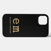 Monogram Personalisiert Einfach Minimalistisch Mon Case-Mate iPhone Hülle (Rückseite (Horizontal))
