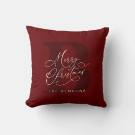 Monogram Personalisiert Frohe Weihnachten Kissen