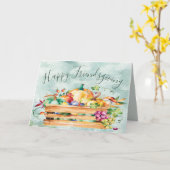 Monogram Personalisiert Happy Friendsgiving Fall Karte (Gelbe Blume)