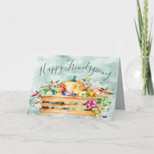 Monogram Personalisiert Happy Friendsgiving Fall Karte