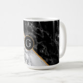 Monogram personalisiert Letter Marble Kaffee Tasse (VorderseiteRechts)
