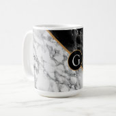 Monogram personalisiert Letter Marble Kaffee Tasse (Vorderseite Links)