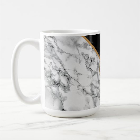 Monogram personalisiert Letter Marble Kaffee Tasse (Links)