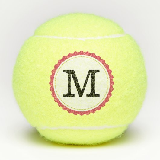 Monogram Personalisiert Modern #3 Tennisbälle (Vorderseite)