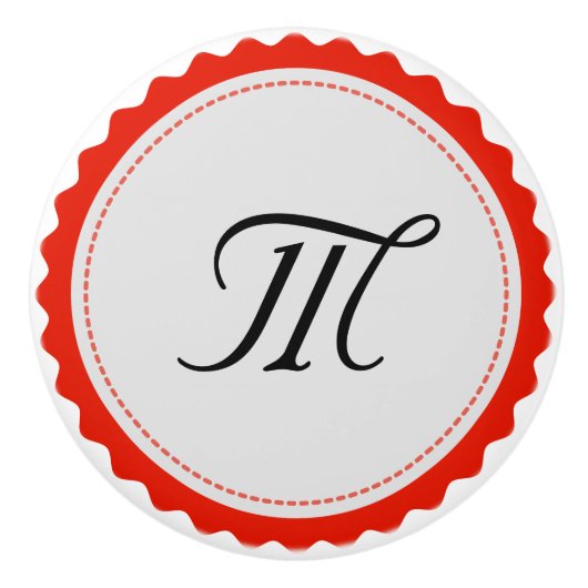 Monogram Personalisiert Modern #6 Keramikknauf (Vorderseite)