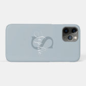 Monogram personalisiert Modern Blue Family Name Case-Mate iPhone Hülle (Rückseite (Horizontal))