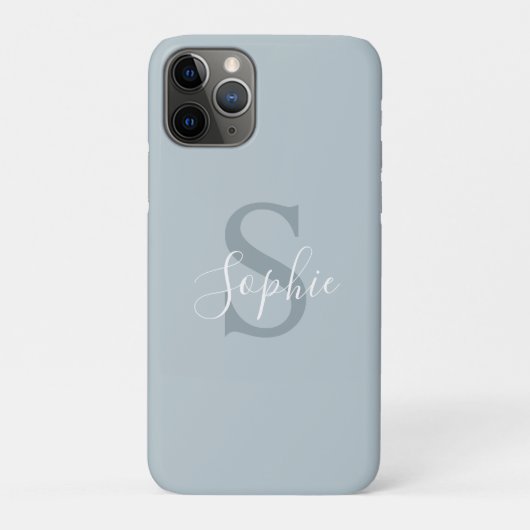 Monogram personalisiert Modern Blue Family Name Case-Mate iPhone Hülle (Rückseite)