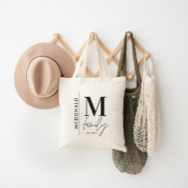 Monogram personalisiert moderne Minimal-Chic-Famil Tragetasche