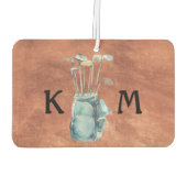 Monogram Personalisiert Moderner Golfer Autolufterfrischer (Rückseite)