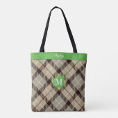Monogram, personalisiert Name Modern Gray Beach Tasche (Rückseite)