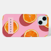 Monogram Personalisiert Orange Slice Muster Case-Mate iPhone Hülle (Rückseite (Horizontal))