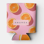 Monogram Personalisiert Orange Slice Muster Dosenkühler (Vorderseite)