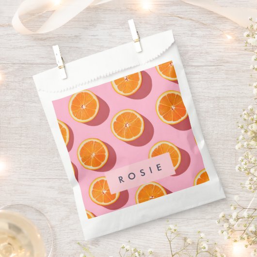 Monogram Personalisiert Orange Slice Muster Geschenktütchen (Ausgeschnitten)