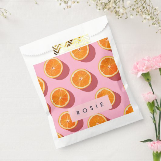 Monogram Personalisiert Orange Slice Muster Geschenktütchen (Versiegelt)