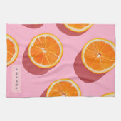 Monogram Personalisiert Orange Slice Muster Geschirrtuch (Horizontal)