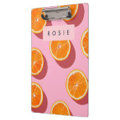 Monogram Personalisiert Orange Slice Muster Klemmbrett (Links)