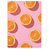 Monogram Personalisiert Orange Slice Muster Klemmbrett (Rückseite)