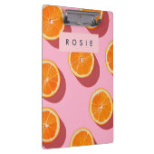 Monogram Personalisiert Orange Slice Muster Klemmbrett (Rechts)