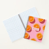 Monogram Personalisiert Orange Slice Muster Notizblock (Innenseite)