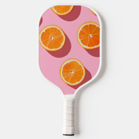 Monogram Personalisiert Orange Slice Muster Pickleball Schläger (Rückseite)