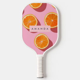 Monogram Personalisiert Orange Slice Muster Pickleball Schläger