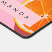 Monogram Personalisiert Orange Slice Muster Schreibtischunterlage (Ecke)