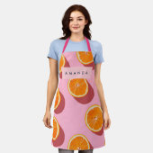 Monogram Personalisiert Orange Slice Muster Schürze (Getragen)