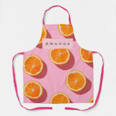 Monogram Personalisiert Orange Slice Muster Schürze (Vorderseite)