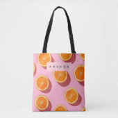 Monogram Personalisiert Orange Slice Muster Tasche (Vorderseite)