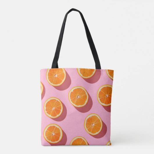 Monogram Personalisiert Orange Slice Muster Tasche (Rückseite)
