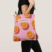 Monogram Personalisiert Orange Slice Muster Tasche (Von Nahem)