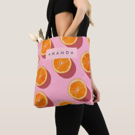Monogram Personalisiert Orange Slice Muster Tasche